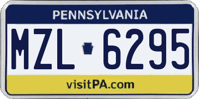 PA license plate MZL6295