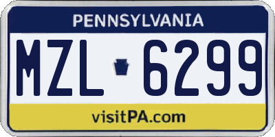 PA license plate MZL6299