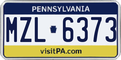 PA license plate MZL6373