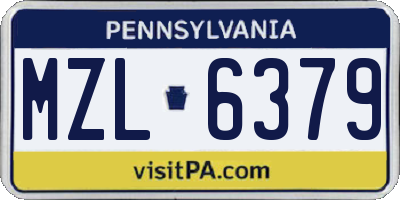 PA license plate MZL6379