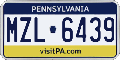 PA license plate MZL6439