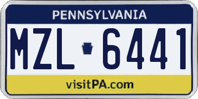 PA license plate MZL6441