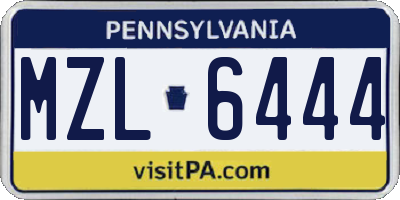 PA license plate MZL6444