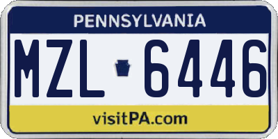 PA license plate MZL6446
