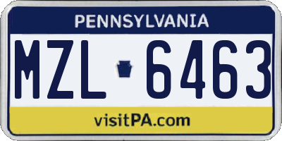 PA license plate MZL6463