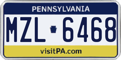 PA license plate MZL6468