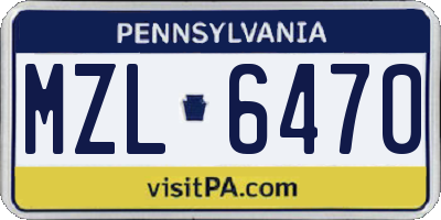 PA license plate MZL6470