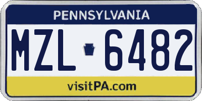 PA license plate MZL6482