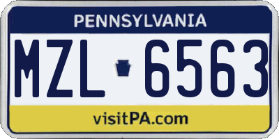 PA license plate MZL6563