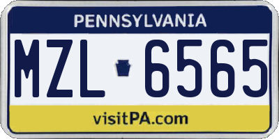 PA license plate MZL6565