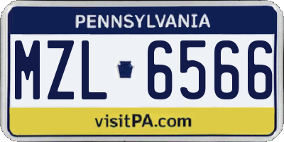PA license plate MZL6566
