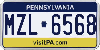 PA license plate MZL6568
