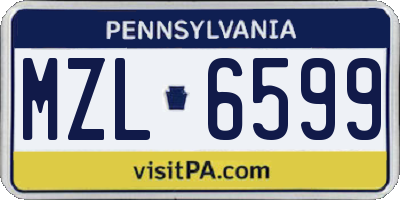 PA license plate MZL6599