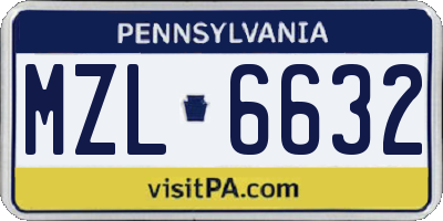 PA license plate MZL6632