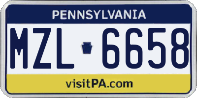PA license plate MZL6658