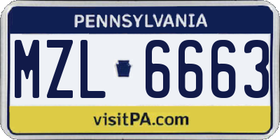 PA license plate MZL6663