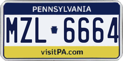 PA license plate MZL6664