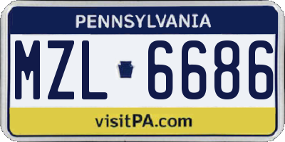PA license plate MZL6686