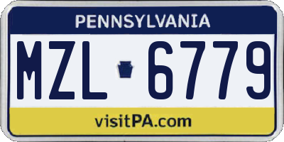 PA license plate MZL6779