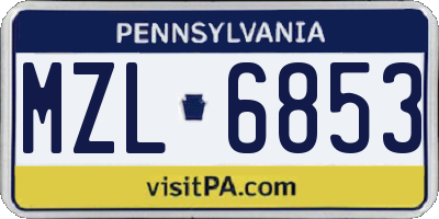 PA license plate MZL6853