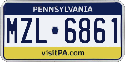 PA license plate MZL6861