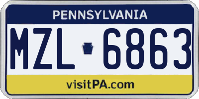 PA license plate MZL6863