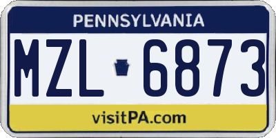 PA license plate MZL6873