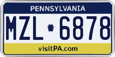 PA license plate MZL6878