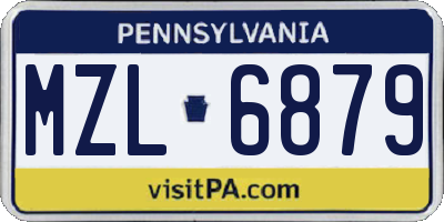 PA license plate MZL6879