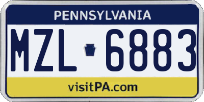PA license plate MZL6883