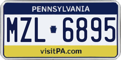 PA license plate MZL6895