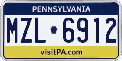 PA license plate MZL6912