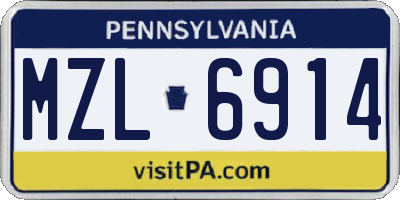 PA license plate MZL6914