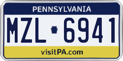 PA license plate MZL6941