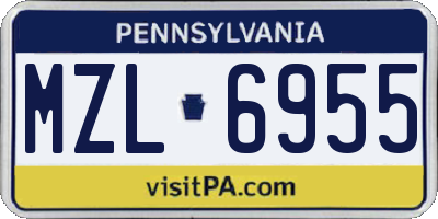 PA license plate MZL6955