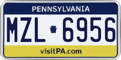 PA license plate MZL6956