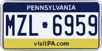 PA license plate MZL6959
