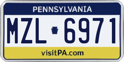PA license plate MZL6971