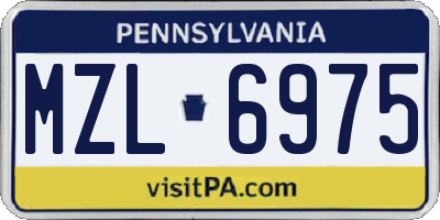 PA license plate MZL6975