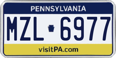 PA license plate MZL6977