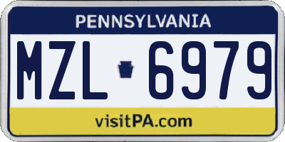 PA license plate MZL6979