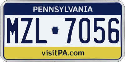PA license plate MZL7056
