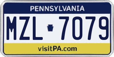 PA license plate MZL7079