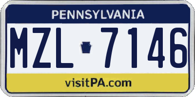 PA license plate MZL7146