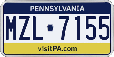 PA license plate MZL7155