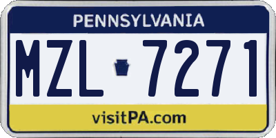 PA license plate MZL7271
