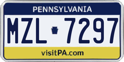 PA license plate MZL7297
