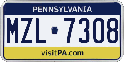 PA license plate MZL7308