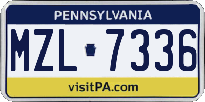 PA license plate MZL7336