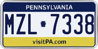 PA license plate MZL7338